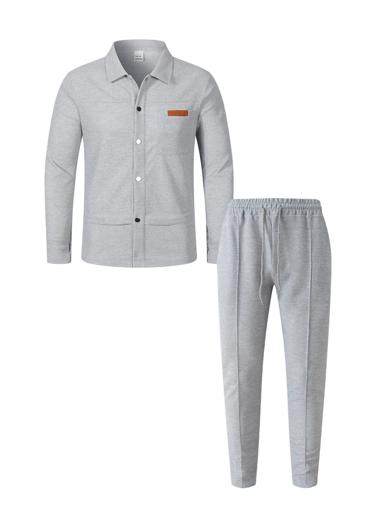 2025 hommes nouveau Style gaufré couleur unie col boutonné poches à manches longues pantalon ensemble de veste décontractée - crazyfinds.frcrazyfinds.frGRISSCHINA2025 hommes nouveau Style gaufré couleur unie col boutonné poches à manches longues pantalon ensemble de veste décontractée