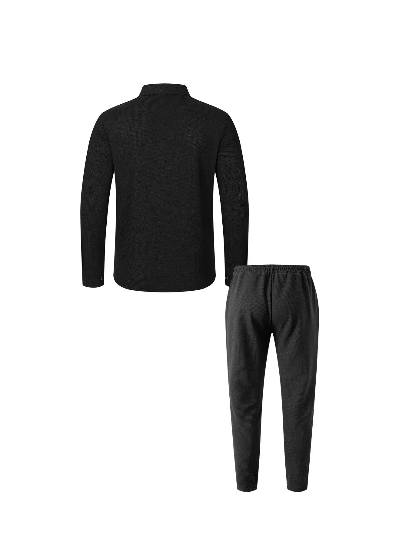 2025 hommes nouveau Style gaufré couleur unie col boutonné poches à manches longues pantalon ensemble de veste décontractée - crazyfinds.frcrazyfinds.frGRISSCHINA2025 hommes nouveau Style gaufré couleur unie col boutonné poches à manches longues pantalon ensemble de veste décontractée