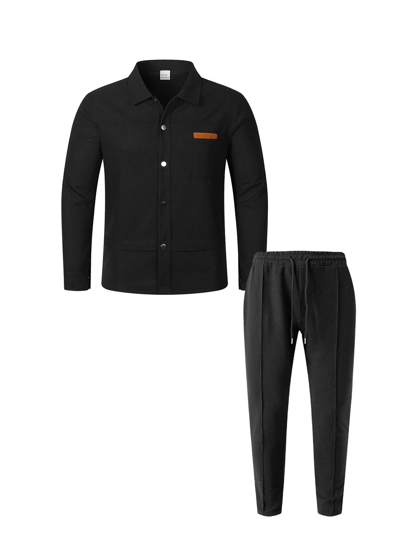 2025 hommes nouveau Style gaufré couleur unie col boutonné poches à manches longues pantalon ensemble de veste décontractée - crazyfinds.frcrazyfinds.frGRISSCHINA2025 hommes nouveau Style gaufré couleur unie col boutonné poches à manches longues pantalon ensemble de veste décontractée