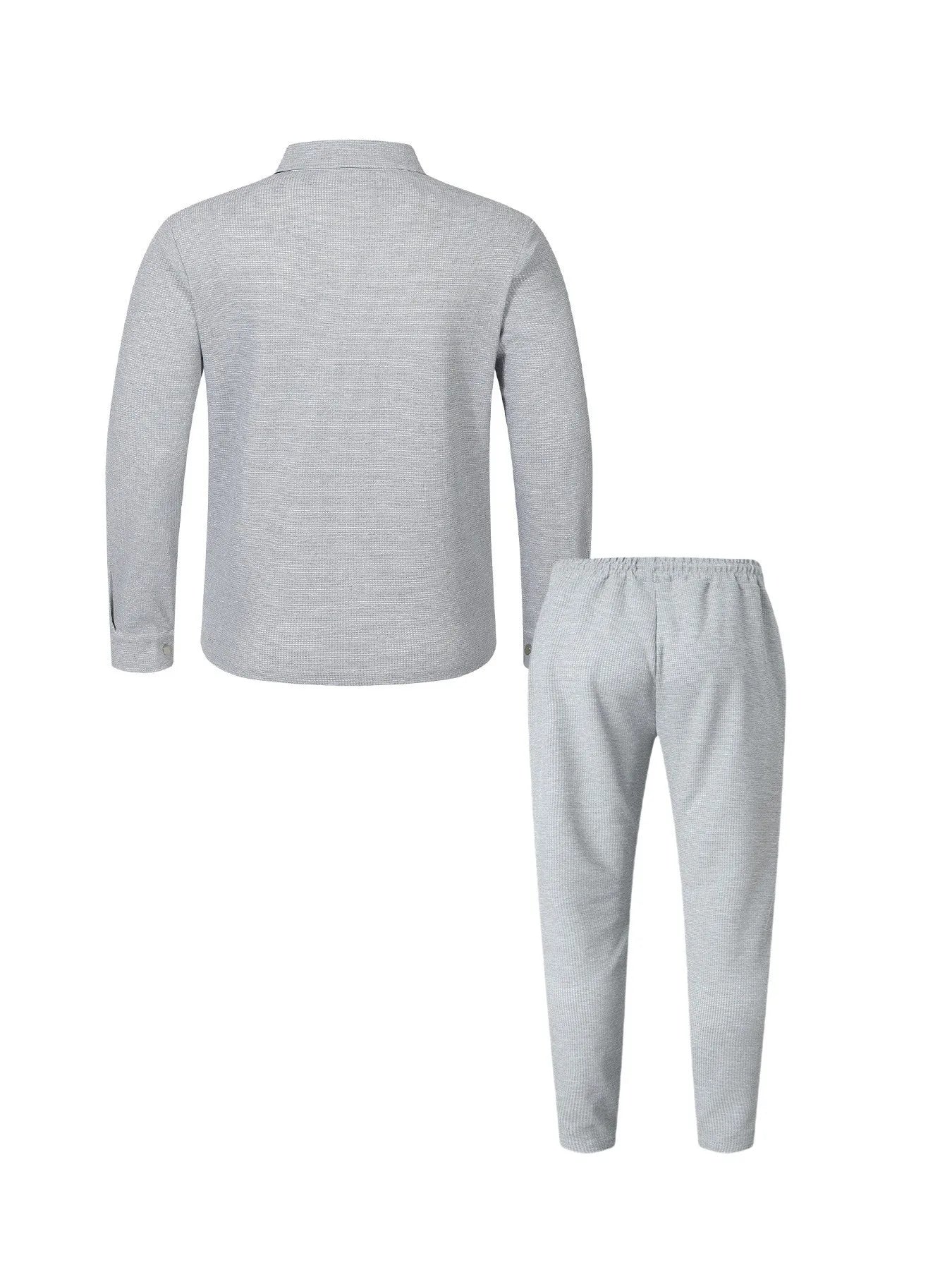 2025 hommes nouveau Style gaufré couleur unie col boutonné poches à manches longues pantalon ensemble de veste décontractée - crazyfinds.frcrazyfinds.frGRISSCHINA2025 hommes nouveau Style gaufré couleur unie col boutonné poches à manches longues pantalon ensemble de veste décontractée