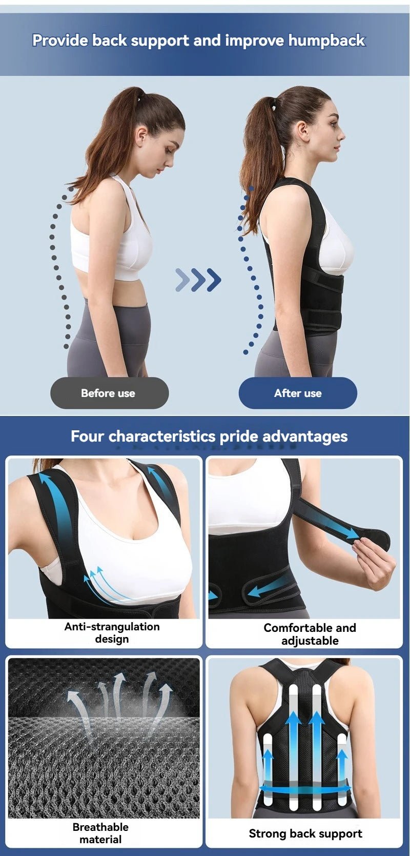 Correcteur de Posture du dos, ceinture correctrice Anti - chameau, ceinture correctrice de Posture assise, orthopédique réglable, nouveau - crazyfinds.frMa boutiqueBlack breathableMCorrecteur de Posture du dos, ceinture correctrice Anti - chameau, ceinture correctrice de Posture assise, orthopédique réglable, nouveau