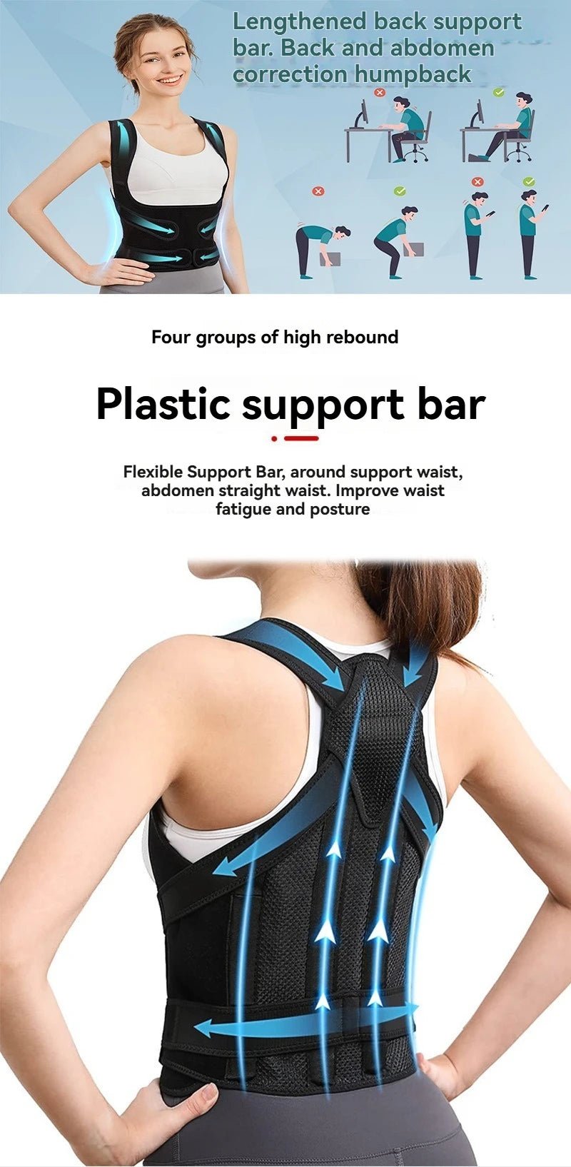 Correcteur de Posture du dos, ceinture correctrice Anti - chameau, ceinture correctrice de Posture assise, orthopédique réglable, nouveau - crazyfinds.frMa boutiqueBlack breathableMCorrecteur de Posture du dos, ceinture correctrice Anti - chameau, ceinture correctrice de Posture assise, orthopédique réglable, nouveau