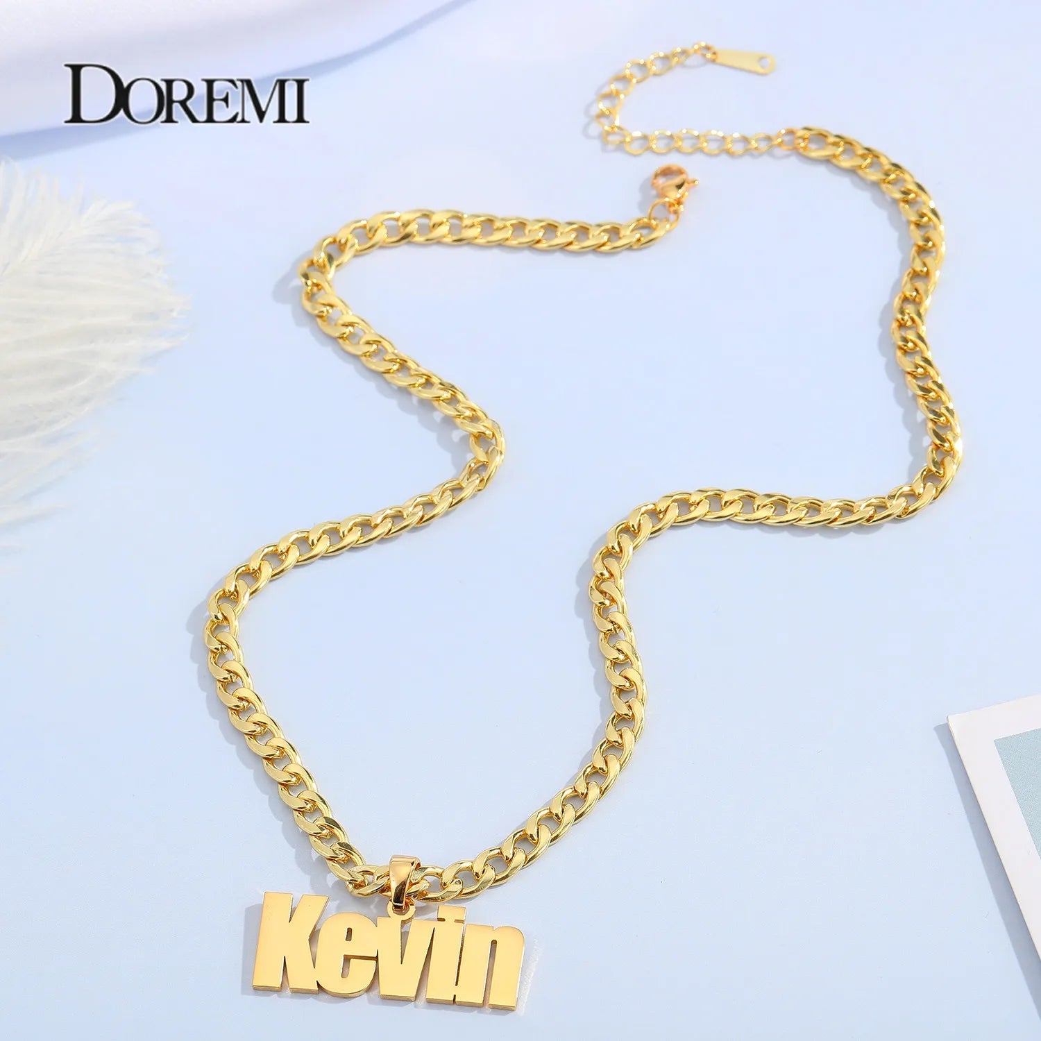 DOREMI – chaîne cubaine avec nom personnalisé, collier en acier inoxydable, pendentif avec ancienne lettre anglaise, en or, plaque nominative, cadeau, 5MM - crazyfinds.frcrazyfinds.fr3mm FigaroSilverCHINA|55CMDOREMI – chaîne cubaine avec nom personnalisé, collier en acier inoxydable, pendentif avec ancienne lettre anglaise, en or, plaque nominative, cadeau, 5MM
