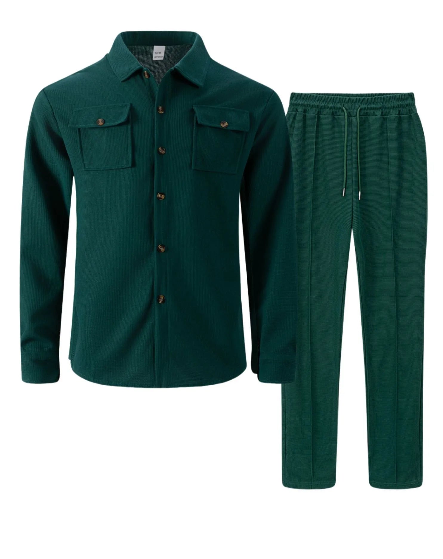 Ensemble chemise et pantalon cardigan boutonné à double poche, gaufré, manches longues, couleur unie, nouveau style d'automne - crazyfinds.frcrazyfinds.frKakiXXXLCHINAEnsemble chemise et pantalon cardigan boutonné à double poche, gaufré, manches longues, couleur unie, nouveau style d'automne