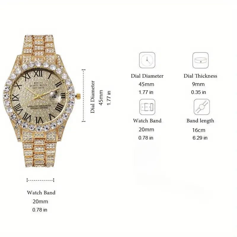 Ensemble de bijoux pour hommes 3 pièces Collier+Bracelet+Montre Chaîne Cubaine Hip Hop Miami Sertie de Strass Glacés Style Rappeur - crazyfinds.frcrazyfinds.frEnsemble de bijoux pour hommes 3 pièces Collier+Bracelet+Montre Chaîne Cubaine Hip Hop Miami Sertie de Strass Glacés Style Rappeur