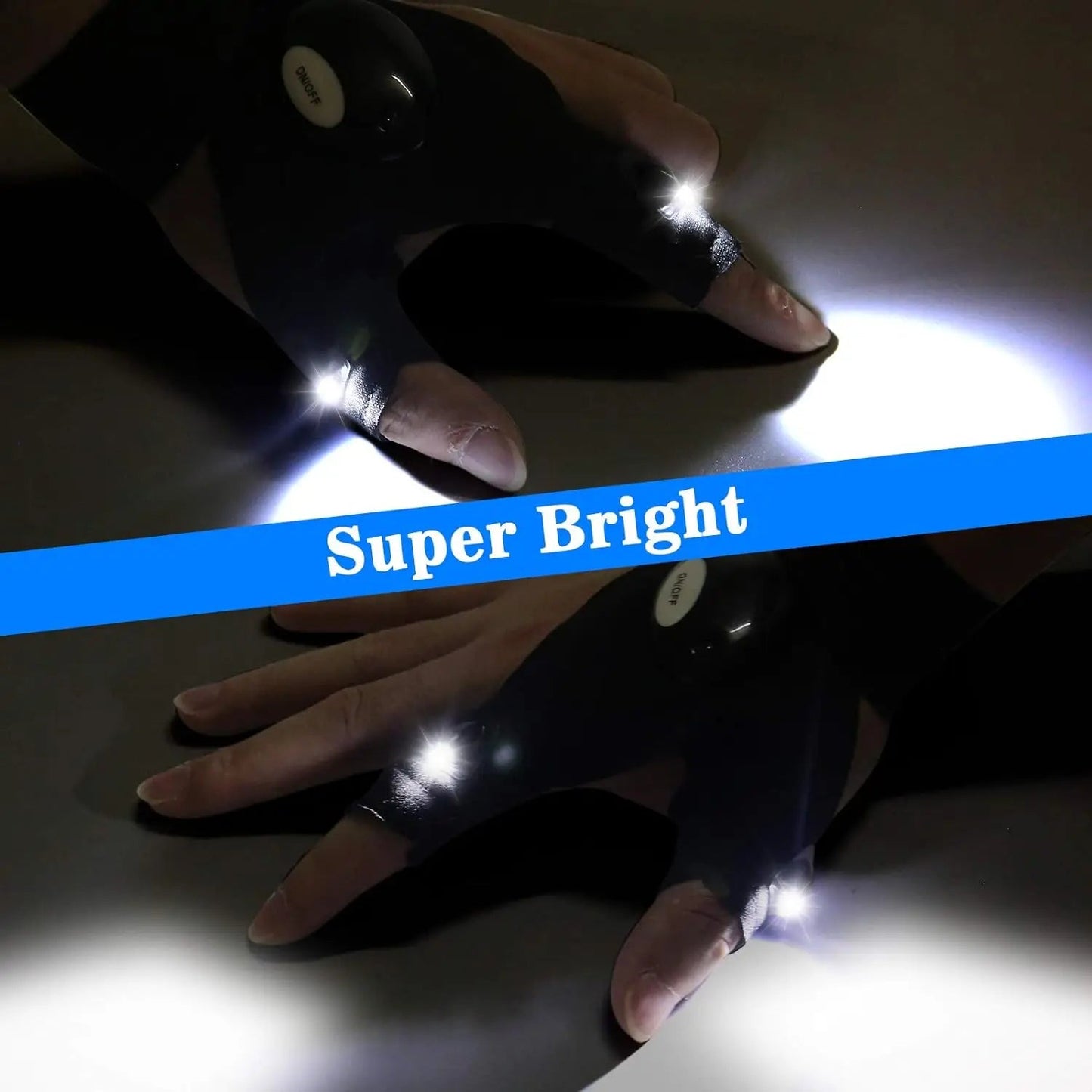 Gants sans doigts durables pour hommes et femmes, appâts de pêche de nuit étanches, lampe de poche LED demi - doigt, utilisation en plein air, cyclisme et course - crazyfinds.frMa boutiqueLeft handGants sans doigts durables pour hommes et femmes, appâts de pêche de nuit étanches, lampe de poche LED demi - doigt, utilisation en plein air, cyclisme et course