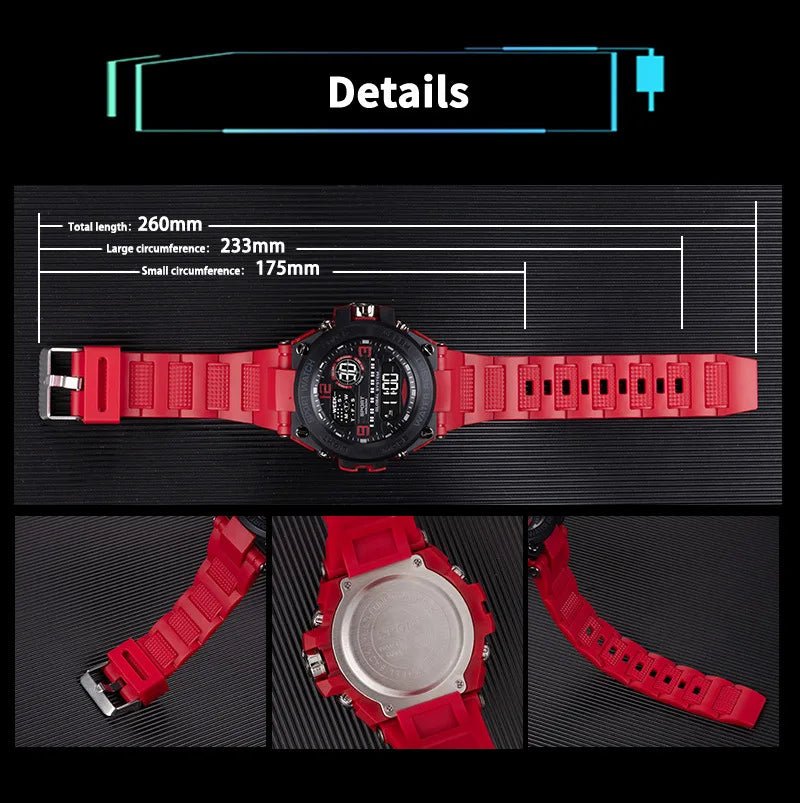 Montre électronique de Sport de mode, chronomètre étanche pour hommes, réveil lumineux, montre - bracelet numérique - crazyfinds.frcrazyfinds.frgreyMontre électronique de Sport de mode, chronomètre étanche pour hommes, réveil lumineux, montre - bracelet numérique