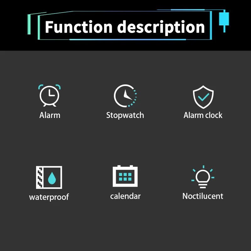 Montre électronique de Sport de mode, chronomètre étanche pour hommes, réveil lumineux, montre - bracelet numérique - crazyfinds.frcrazyfinds.frgreyMontre électronique de Sport de mode, chronomètre étanche pour hommes, réveil lumineux, montre - bracelet numérique
