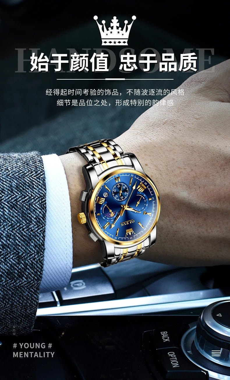 Montre Homme OLEVS Certification d'Origine de Marque Phase de Lune Étanche Montre à Quartz pour Homme Chronographe Calendrier Montre de Mode - crazyfinds.frcrazyfinds.frMontre Homme OLEVS Certification d'Origine de Marque Phase de Lune Étanche Montre à Quartz pour Homme Chronographe Calendrier Montre de Mode