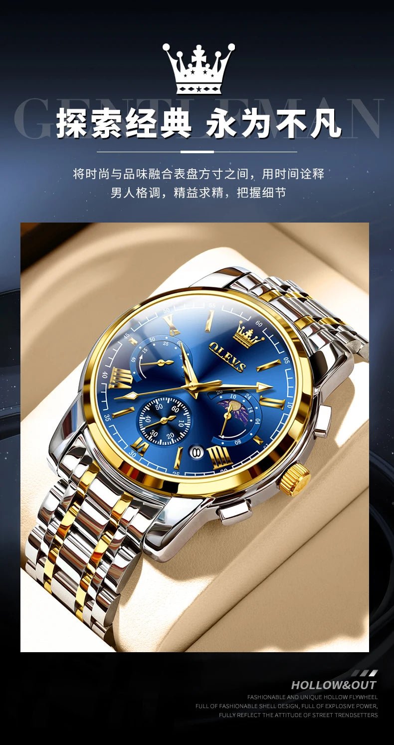 Montre Homme OLEVS Certification d'Origine de Marque Phase de Lune Étanche Montre à Quartz pour Homme Chronographe Calendrier Montre de Mode - crazyfinds.frcrazyfinds.frMontre Homme OLEVS Certification d'Origine de Marque Phase de Lune Étanche Montre à Quartz pour Homme Chronographe Calendrier Montre de Mode