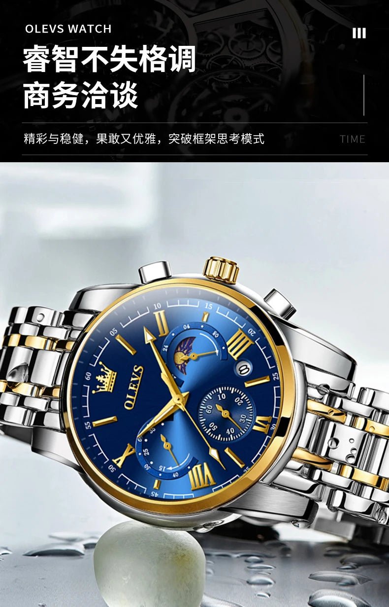 Montre Homme OLEVS Certification d'Origine de Marque Phase de Lune Étanche Montre à Quartz pour Homme Chronographe Calendrier Montre de Mode - crazyfinds.frcrazyfinds.frMontre Homme OLEVS Certification d'Origine de Marque Phase de Lune Étanche Montre à Quartz pour Homme Chronographe Calendrier Montre de Mode