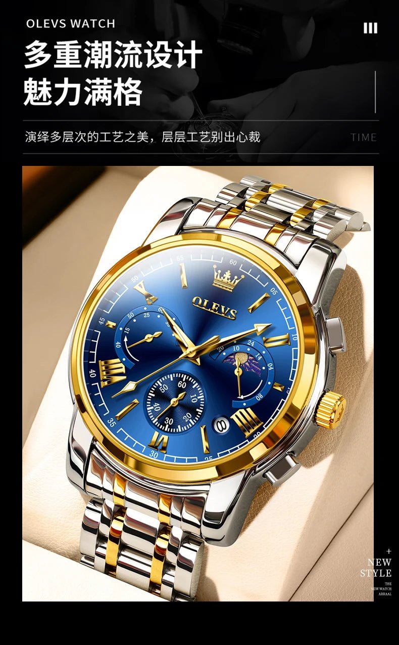 Montre Homme OLEVS Certification d'Origine de Marque Phase de Lune Étanche Montre à Quartz pour Homme Chronographe Calendrier Montre de Mode - crazyfinds.frcrazyfinds.frMontre Homme OLEVS Certification d'Origine de Marque Phase de Lune Étanche Montre à Quartz pour Homme Chronographe Calendrier Montre de Mode