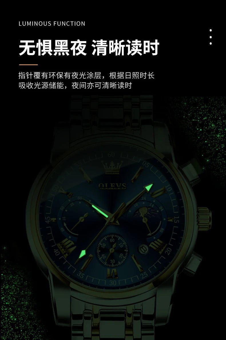 Montre Homme OLEVS Certification d'Origine de Marque Phase de Lune Étanche Montre à Quartz pour Homme Chronographe Calendrier Montre de Mode - crazyfinds.frcrazyfinds.frMontre Homme OLEVS Certification d'Origine de Marque Phase de Lune Étanche Montre à Quartz pour Homme Chronographe Calendrier Montre de Mode