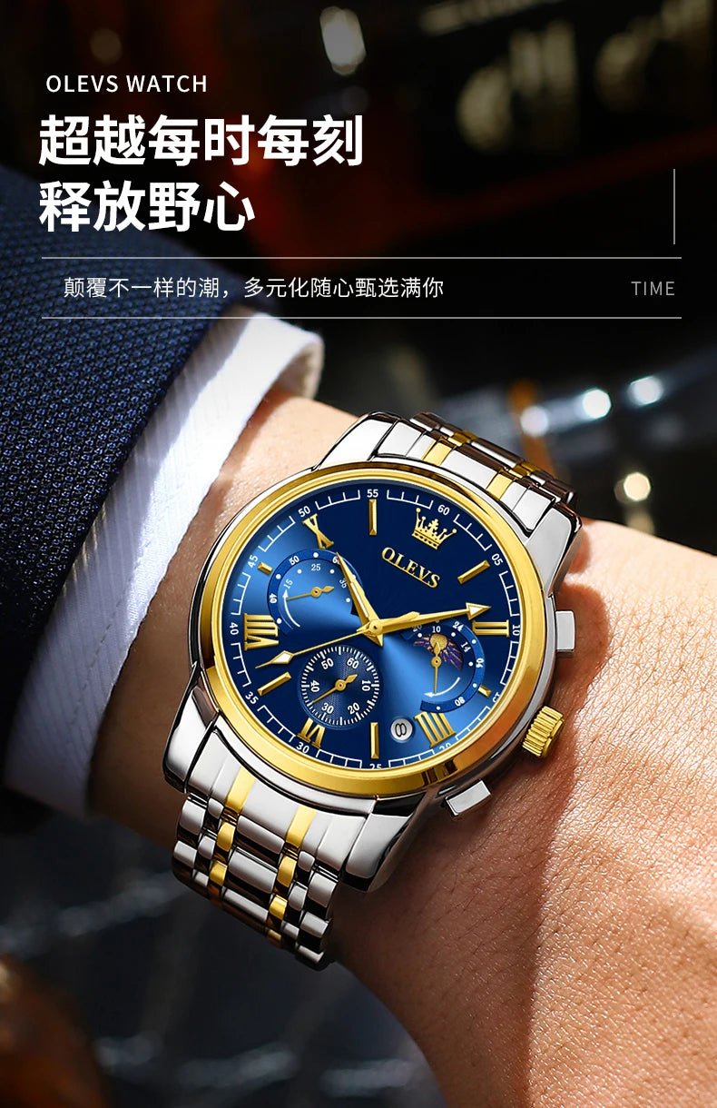Montre Homme OLEVS Certification d'Origine de Marque Phase de Lune Étanche Montre à Quartz pour Homme Chronographe Calendrier Montre de Mode - crazyfinds.frcrazyfinds.frMontre Homme OLEVS Certification d'Origine de Marque Phase de Lune Étanche Montre à Quartz pour Homme Chronographe Calendrier Montre de Mode