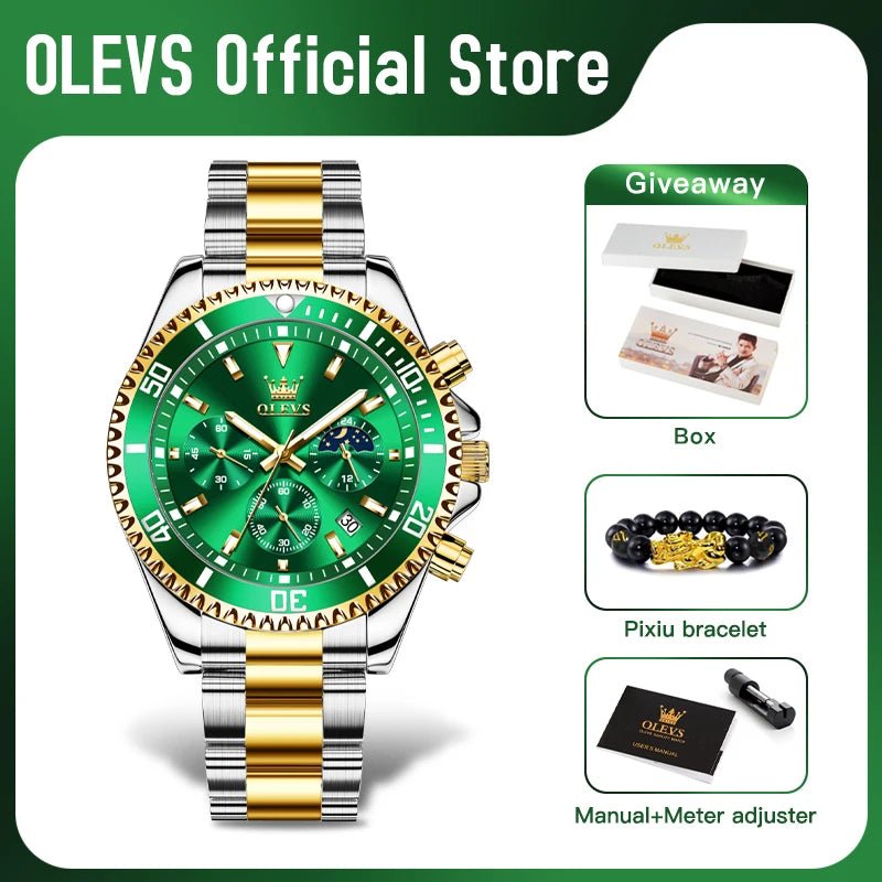 Montres pour Hommes OLEVS Marque de Luxe Haut de Gamme Montre pour Homme Originale Étanche Acier Inoxydable Chronographe Phase de Lune Date Cadran Rotatif - crazyfinds.frcrazyfinds.frMontres pour Hommes OLEVS Marque de Luxe Haut de Gamme Montre pour Homme Originale Étanche Acier Inoxydable Chronographe Phase de Lune Date Cadran Rotatif