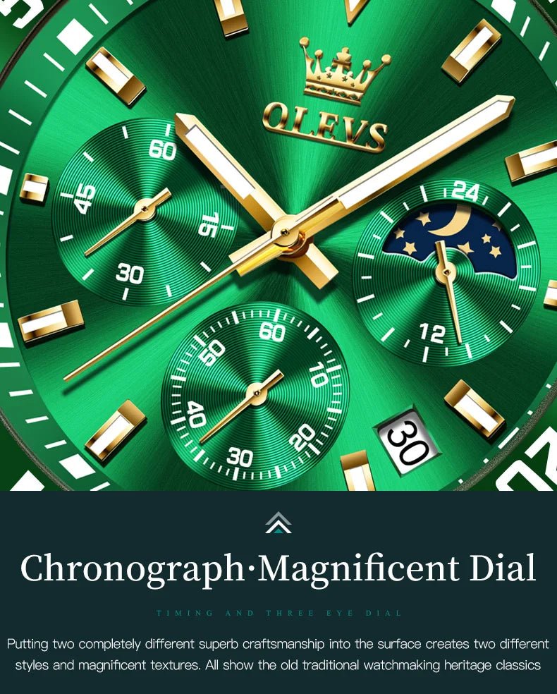 Montres pour Hommes OLEVS Marque de Luxe Haut de Gamme Montre pour Homme Originale Étanche Acier Inoxydable Chronographe Phase de Lune Date Cadran Rotatif - crazyfinds.frcrazyfinds.frMontres pour Hommes OLEVS Marque de Luxe Haut de Gamme Montre pour Homme Originale Étanche Acier Inoxydable Chronographe Phase de Lune Date Cadran Rotatif