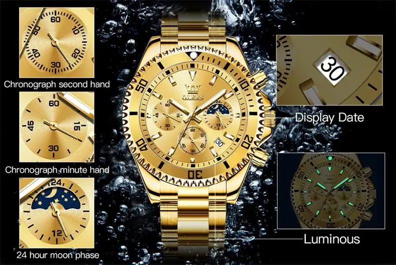 Montres pour Hommes OLEVS Marque de Luxe Haut de Gamme Montre pour Homme Originale Étanche Acier Inoxydable Chronographe Phase de Lune Date Cadran Rotatif - crazyfinds.frcrazyfinds.frMontres pour Hommes OLEVS Marque de Luxe Haut de Gamme Montre pour Homme Originale Étanche Acier Inoxydable Chronographe Phase de Lune Date Cadran Rotatif