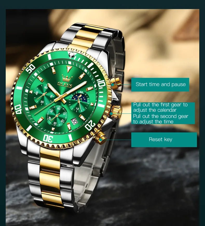 Montres pour Hommes OLEVS Marque de Luxe Haut de Gamme Montre pour Homme Originale Étanche Acier Inoxydable Chronographe Phase de Lune Date Cadran Rotatif - crazyfinds.frcrazyfinds.frMontres pour Hommes OLEVS Marque de Luxe Haut de Gamme Montre pour Homme Originale Étanche Acier Inoxydable Chronographe Phase de Lune Date Cadran Rotatif