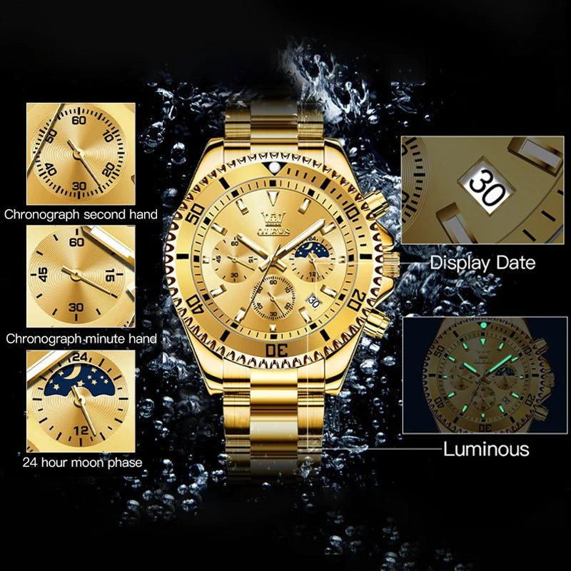 Montres pour Hommes OLEVS Marque de Luxe Haut de Gamme Montre pour Homme Originale Étanche Acier Inoxydable Chronographe Phase de Lune Date Cadran Rotatif - crazyfinds.frcrazyfinds.frMontres pour Hommes OLEVS Marque de Luxe Haut de Gamme Montre pour Homme Originale Étanche Acier Inoxydable Chronographe Phase de Lune Date Cadran Rotatif