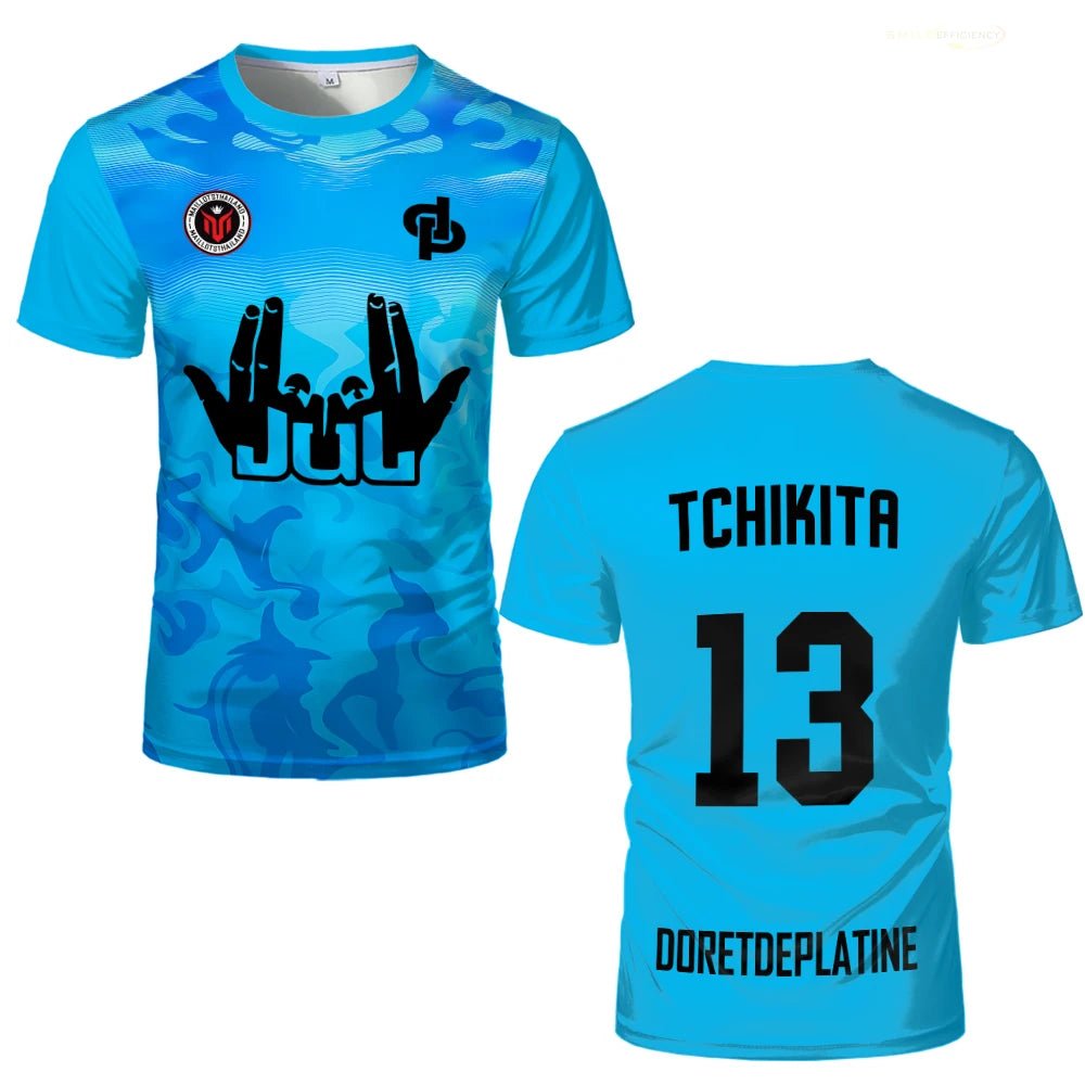 Nouveau Maillot d'été JUL jersey Tchikita jeunesse séchage rapide 3D imprimé T-shirt hommes et femmes à la mode T-shirt ample - crazyfinds.frMa boutique2K100Nouveau Maillot d'été JUL jersey Tchikita jeunesse séchage rapide 3D imprimé T-shirt hommes et femmes à la mode T-shirt ample