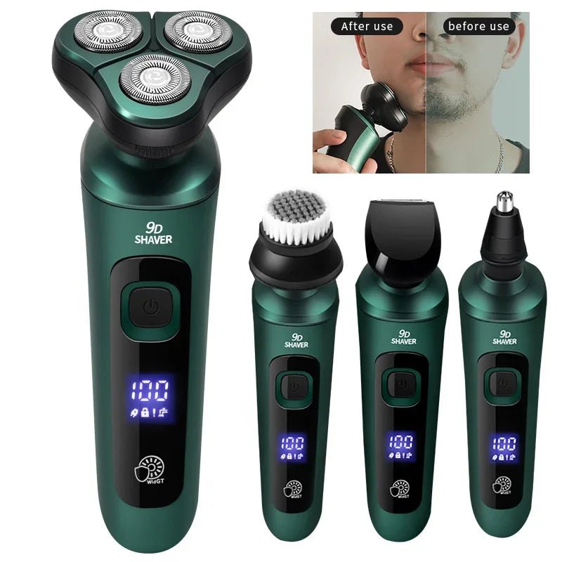 Nouveau rasoir électrique intelligent LCD affichage numérique rasoir flottant à trois têtes USB Rechargeable lavage couteau à barbe multifonction - crazyfinds.frMa boutique9D 4 in 1Nouveau rasoir électrique intelligent LCD affichage numérique rasoir flottant à trois têtes USB Rechargeable lavage couteau à barbe multifonction