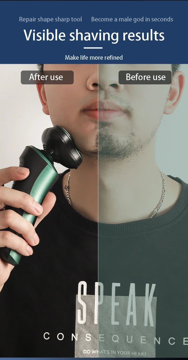 Nouveau rasoir électrique intelligent LCD affichage numérique rasoir flottant à trois têtes USB Rechargeable lavage couteau à barbe multifonction - crazyfinds.frMa boutique9D 4 in 1Nouveau rasoir électrique intelligent LCD affichage numérique rasoir flottant à trois têtes USB Rechargeable lavage couteau à barbe multifonction