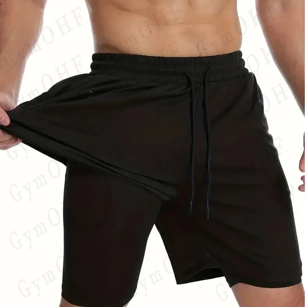Nouveau Short de sport hommes Double pont entraînement 2 en 1 Compression à séchage rapide t-shirt costume en plein air course survêtement Jogging - crazyfinds.frcrazyfinds.fr2 - Piece - 9SNouveau Short de sport hommes Double pont entraînement 2 en 1 Compression à séchage rapide t-shirt costume en plein air course survêtement Jogging