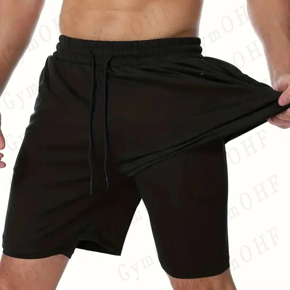 Nouveau Short de sport hommes Double pont entraînement 2 en 1 Compression à séchage rapide t-shirt costume en plein air course survêtement Jogging - crazyfinds.frcrazyfinds.fr2 - Piece - 9SNouveau Short de sport hommes Double pont entraînement 2 en 1 Compression à séchage rapide t-shirt costume en plein air course survêtement Jogging