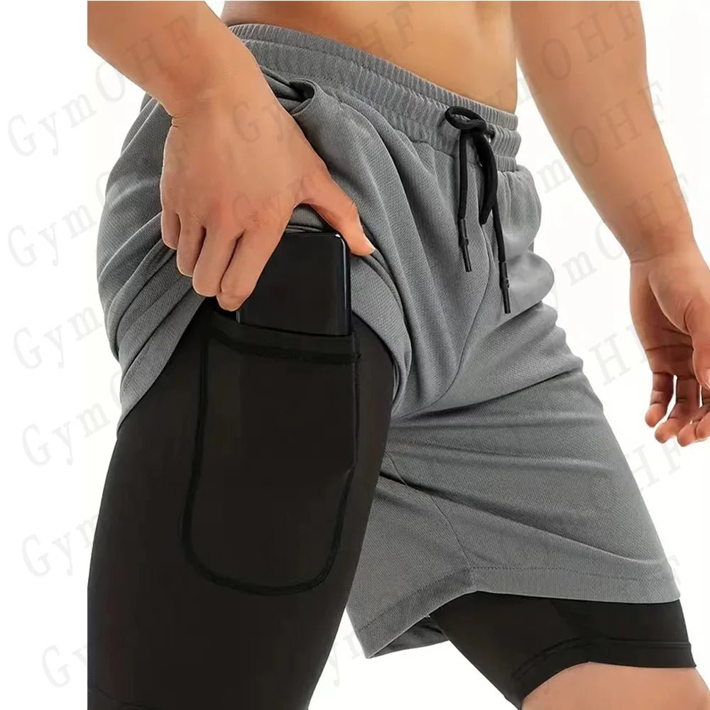 Nouveau Short de sport hommes Double pont entraînement 2 en 1 Compression à séchage rapide t-shirt costume en plein air course survêtement Jogging - crazyfinds.frcrazyfinds.fr2 - Piece - 9SNouveau Short de sport hommes Double pont entraînement 2 en 1 Compression à séchage rapide t-shirt costume en plein air course survêtement Jogging