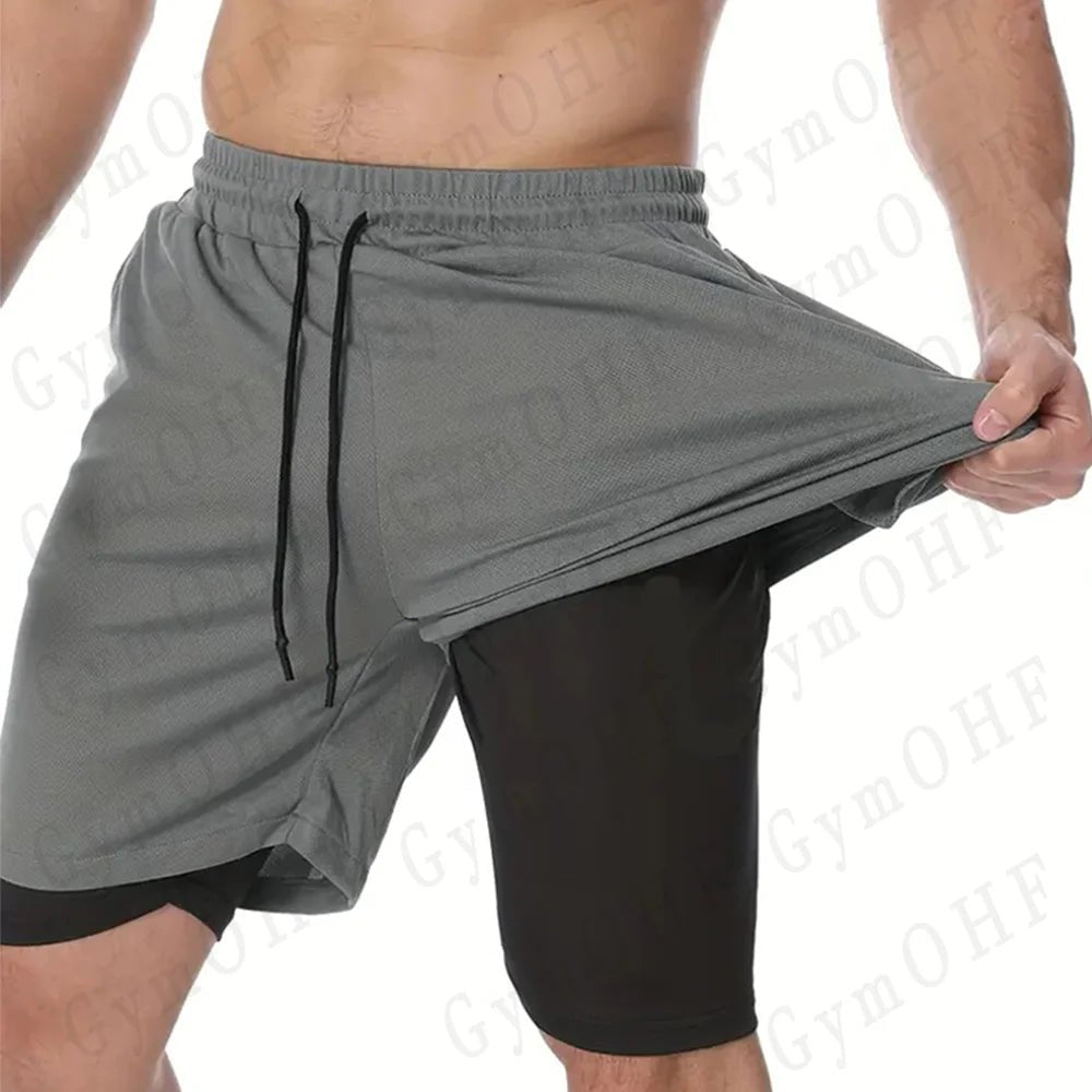 Nouveau Short de sport hommes Double pont entraînement 2 en 1 Compression à séchage rapide t-shirt costume en plein air course survêtement Jogging - crazyfinds.frcrazyfinds.fr2 - Piece - 9SNouveau Short de sport hommes Double pont entraînement 2 en 1 Compression à séchage rapide t-shirt costume en plein air course survêtement Jogging