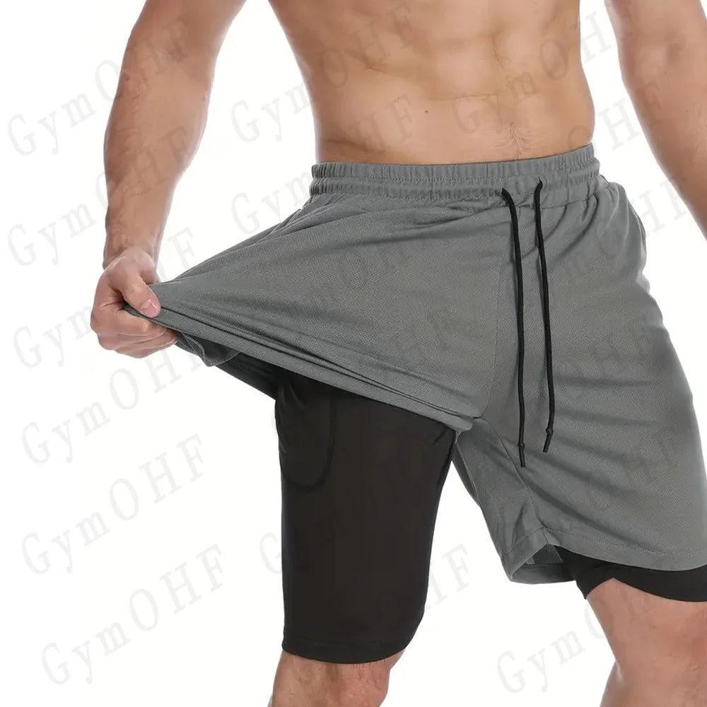 Nouveau Short de sport hommes Double pont entraînement 2 en 1 Compression à séchage rapide t-shirt costume en plein air course survêtement Jogging - crazyfinds.frcrazyfinds.fr2 - Piece - 9SNouveau Short de sport hommes Double pont entraînement 2 en 1 Compression à séchage rapide t-shirt costume en plein air course survêtement Jogging