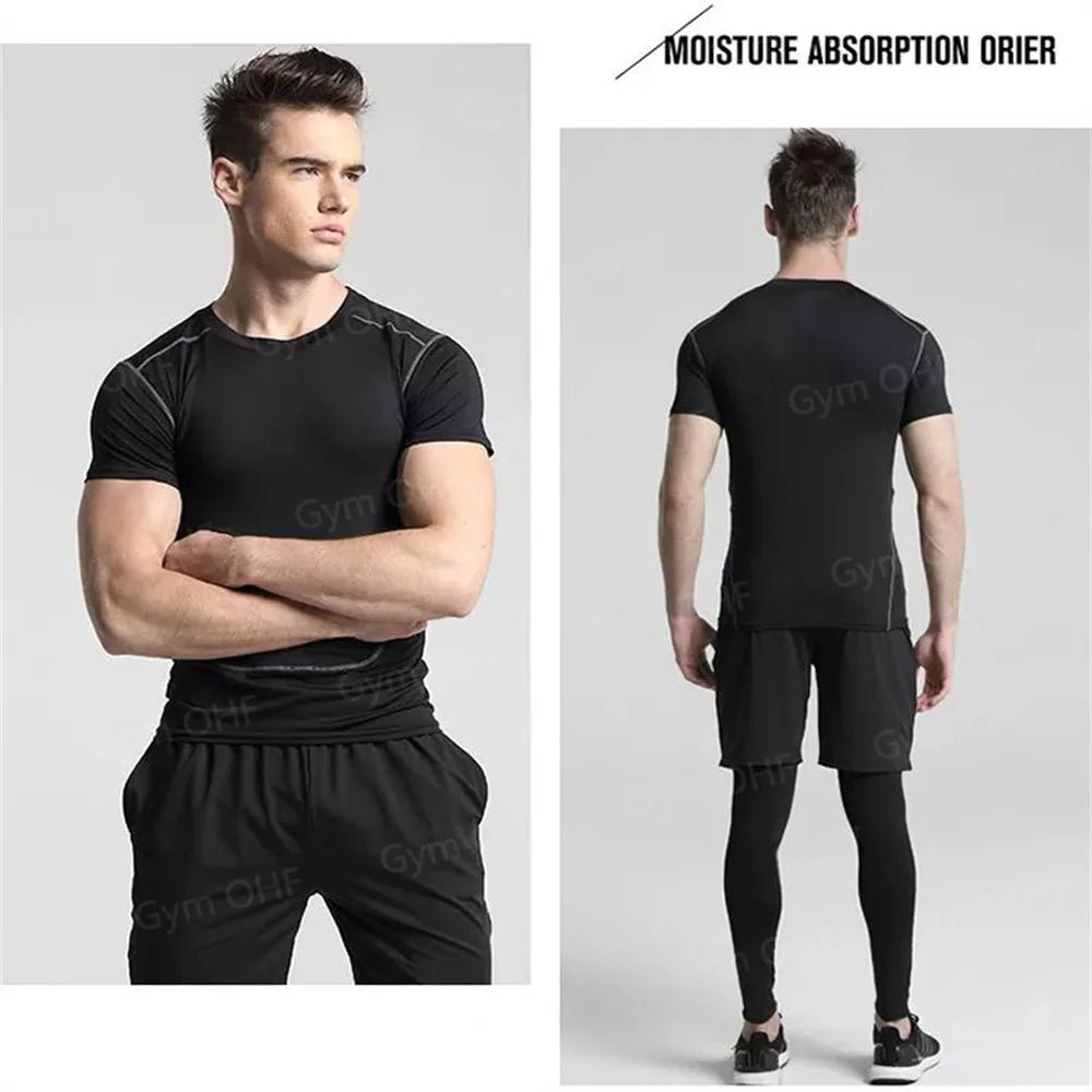 Nouveau Short de sport hommes Double pont entraînement 2 en 1 Compression à séchage rapide t-shirt costume en plein air course survêtement Jogging - crazyfinds.frcrazyfinds.fr2 - Piece - 9SNouveau Short de sport hommes Double pont entraînement 2 en 1 Compression à séchage rapide t-shirt costume en plein air course survêtement Jogging