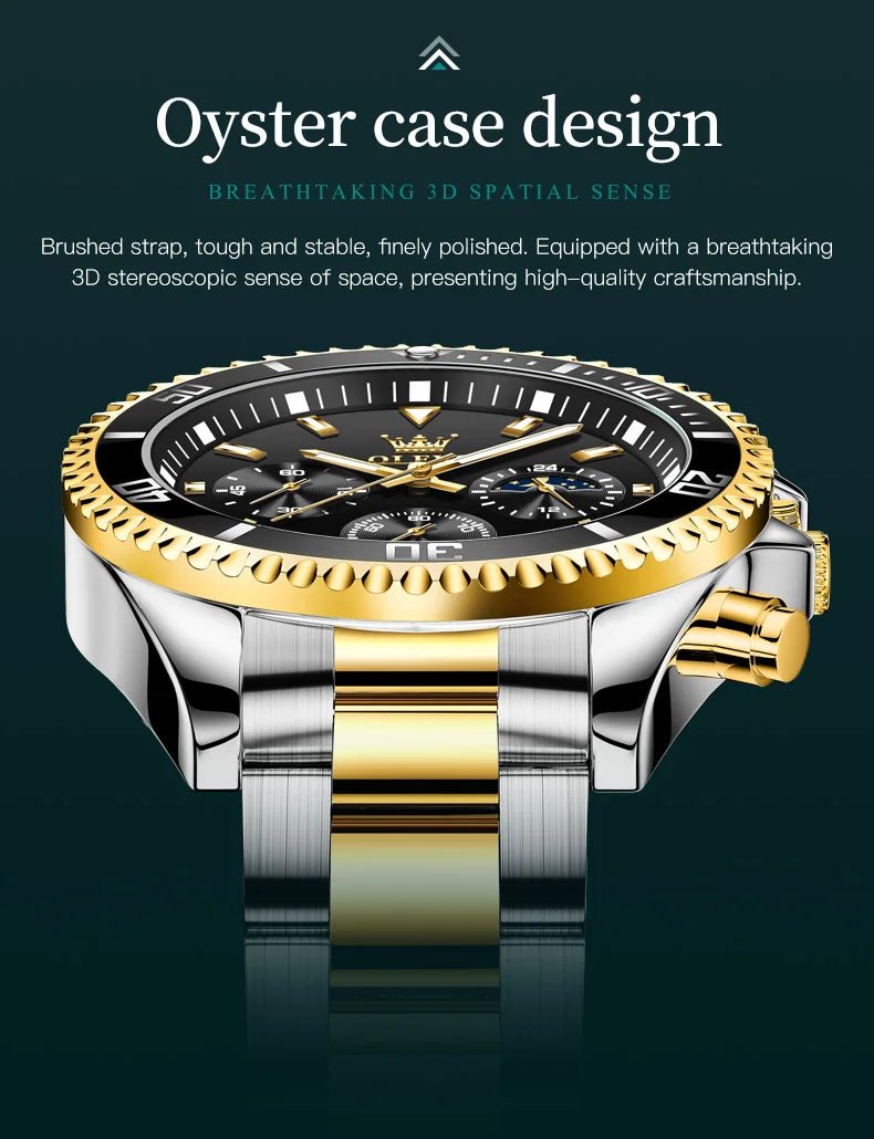 OLEVS Montres Homme Phase de Lune Originale Étanche Luxe Montre Quartz Acier Inoxydable Chronographe Date Cadran Rotatif Montre - Bracelet - crazyfinds.frcrazyfinds.frOLEVS Montres Homme Phase de Lune Originale Étanche Luxe Montre Quartz Acier Inoxydable Chronographe Date Cadran Rotatif Montre - Bracelet