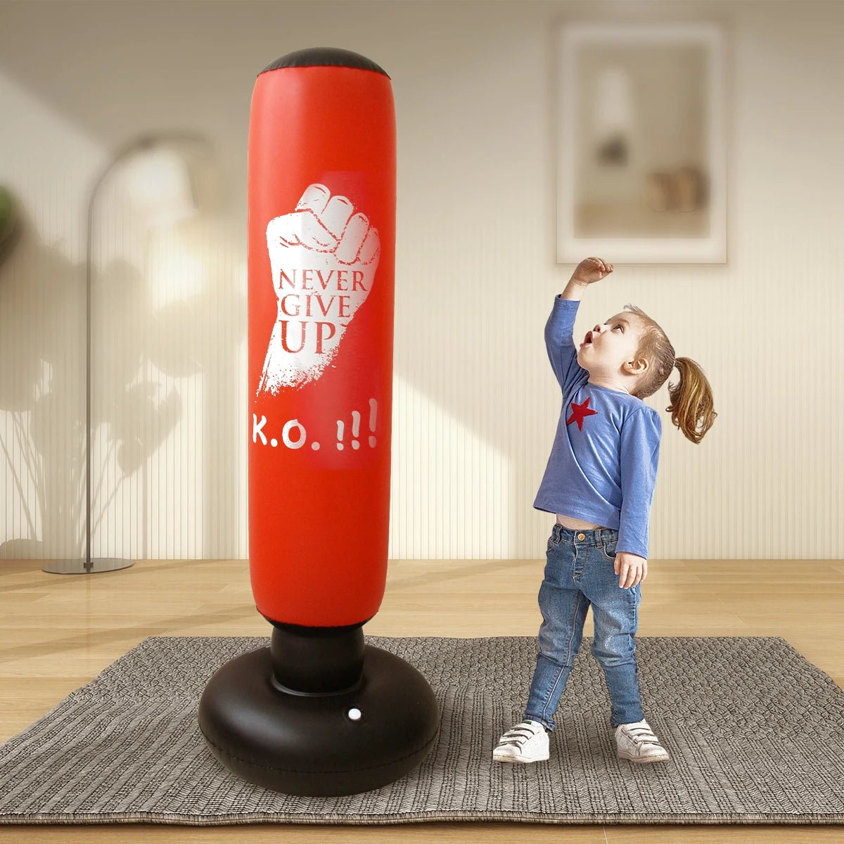 Sac de Frappe Gonflable sur Pied 160cm pour Enfants et Adultes, Sac de Sable de Kickboxing, Sac de Boxe Karaté Anti - Stress - crazyfinds.frcrazyfinds.frSac de Frappe Gonflable sur Pied 160cm pour Enfants et Adultes, Sac de Sable de Kickboxing, Sac de Boxe Karaté Anti - Stress