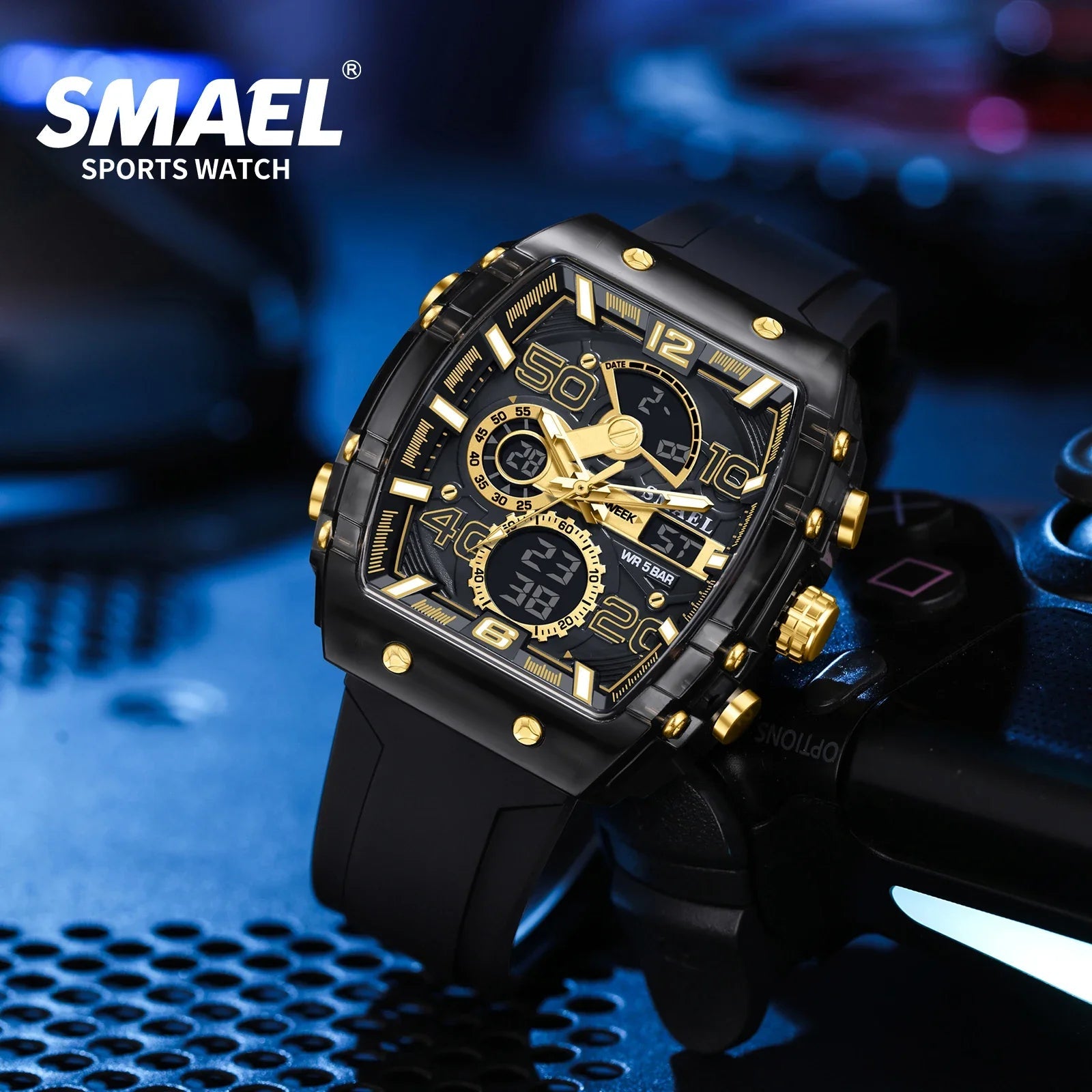 SMAEL 8109 nouvelle montre pour hommes sport multifonctionnel 50M étanche double affichage LED veilleuse loisirs étudiant montre électronique - crazyfinds.frcrazyfinds.frblackSMAEL 8109 nouvelle montre pour hommes sport multifonctionnel 50M étanche double affichage LED veilleuse loisirs étudiant montre électronique