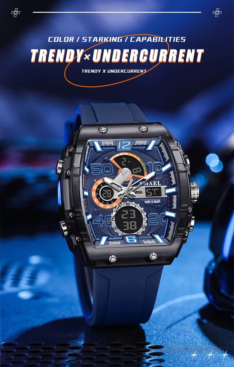 SMAEL 8109 nouvelle montre pour hommes sport multifonctionnel 50M étanche double affichage LED veilleuse loisirs étudiant montre électronique - crazyfinds.frcrazyfinds.frblackSMAEL 8109 nouvelle montre pour hommes sport multifonctionnel 50M étanche double affichage LED veilleuse loisirs étudiant montre électronique