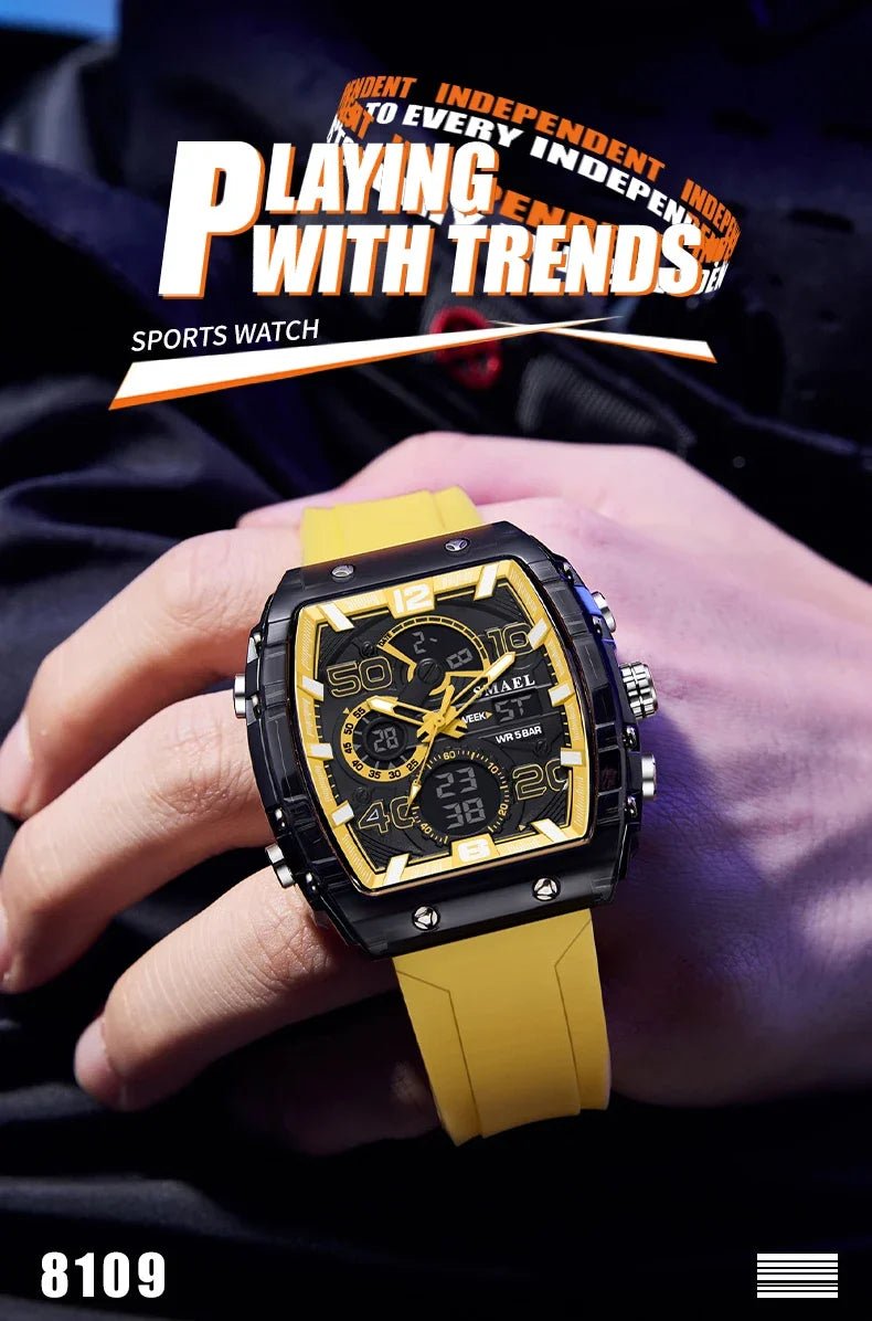 SMAEL 8109 nouvelle montre pour hommes sport multifonctionnel 50M étanche double affichage LED veilleuse loisirs étudiant montre électronique - crazyfinds.frcrazyfinds.frblackSMAEL 8109 nouvelle montre pour hommes sport multifonctionnel 50M étanche double affichage LED veilleuse loisirs étudiant montre électronique