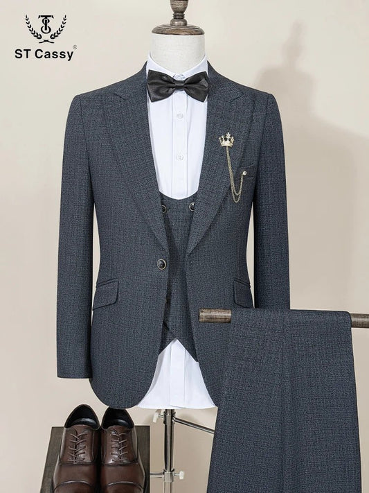 ST Cassy – costume complet de haute qualité pour hommes, élégant, coupe cintrée, robe de soirée de mariage, costume de bureau d'affaires, version épaisse - crazyfinds.frcrazyfinds.frSky blue 3 pcs seAsia 5XL (EUR 58)ST Cassy – costume complet de haute qualité pour hommes, élégant, coupe cintrée, robe de soirée de mariage, costume de bureau d'affaires, version épaisse