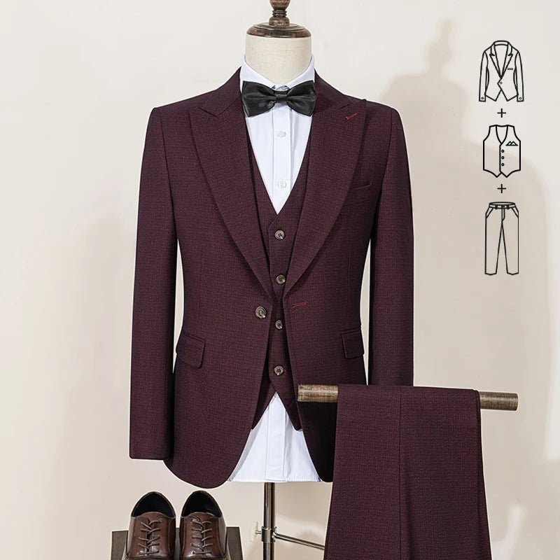 ST Cassy – costume complet de haute qualité pour hommes, élégant, coupe cintrée, robe de soirée de mariage, costume de bureau d'affaires, version épaisse - crazyfinds.frcrazyfinds.frWine Red 3 pcs setAsia 5XL (EUR 58)ST Cassy – costume complet de haute qualité pour hommes, élégant, coupe cintrée, robe de soirée de mariage, costume de bureau d'affaires, version épaisse