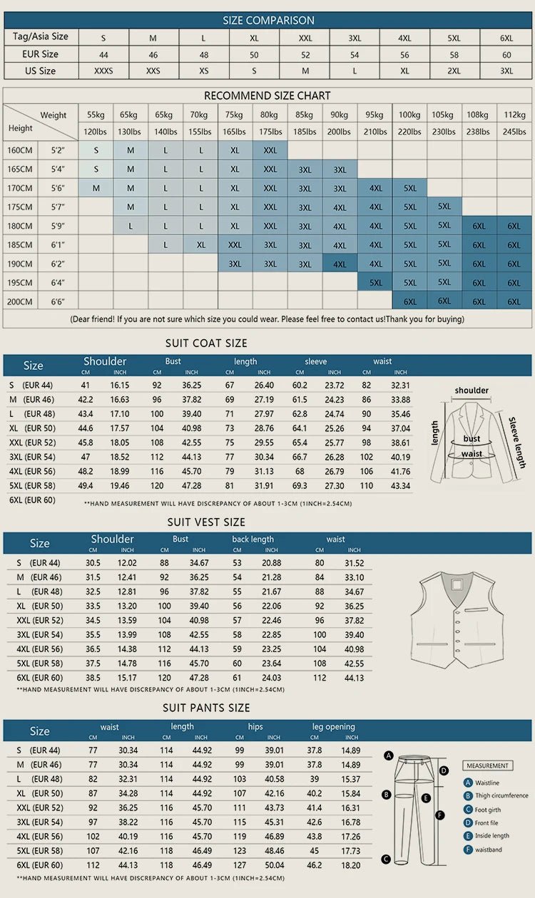 ST Cassy – costume complet de haute qualité pour hommes, élégant, coupe cintrée, robe de soirée de mariage, costume de bureau d'affaires, version épaisse - crazyfinds.frcrazyfinds.frSky blue 3 pcs seAsia 5XL (EUR 58)ST Cassy – costume complet de haute qualité pour hommes, élégant, coupe cintrée, robe de soirée de mariage, costume de bureau d'affaires, version épaisse