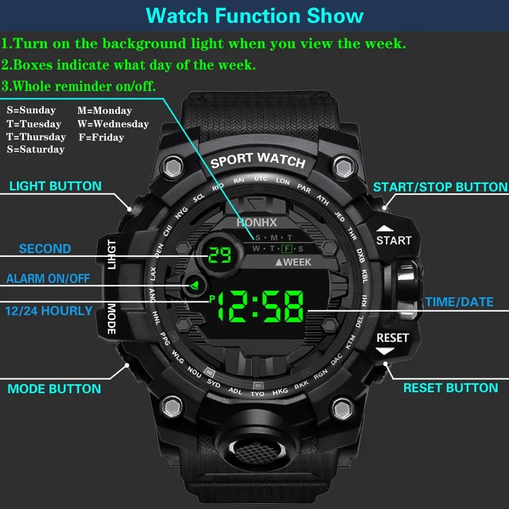 Y12 montres pour hommes grand cadran LED montre numérique multifonction hommes montre de sport réveil chronomètre Fitness montre - bracelet électronique - crazyfinds.frcrazyfinds.frY12 - BlackY12 montres pour hommes grand cadran LED montre numérique multifonction hommes montre de sport réveil chronomètre Fitness montre - bracelet électronique