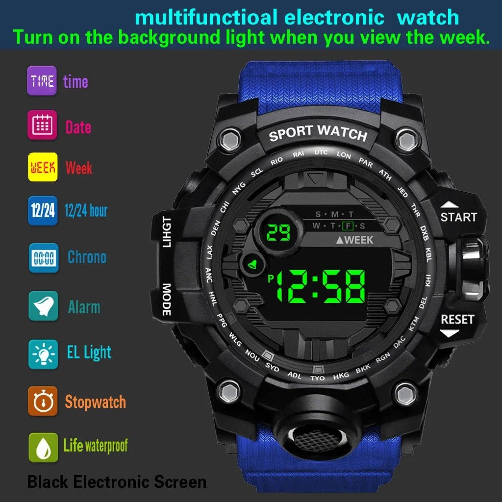 Y12 montres pour hommes grand cadran LED montre numérique multifonction hommes montre de sport réveil chronomètre Fitness montre - bracelet électronique - crazyfinds.frcrazyfinds.frY12 - BlackY12 montres pour hommes grand cadran LED montre numérique multifonction hommes montre de sport réveil chronomètre Fitness montre - bracelet électronique